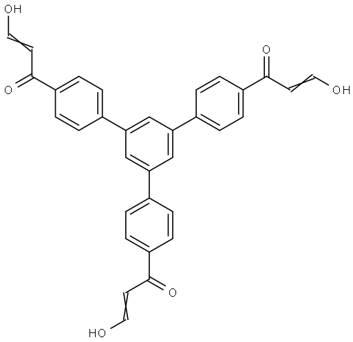 (2,2')-1,1'-(5'-(4-((E)-3-hydroxyacryloyl)phenyl)- [1,1':3',1''-terphenyl]-4,4''-diyl)bis(3-hydroxyprop-2-en-1-one) Structural