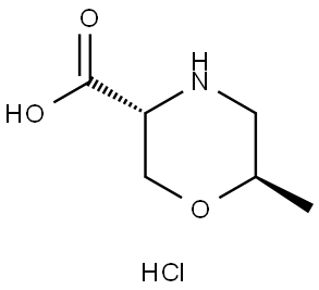 rac-(3R,6R)-6-methylmorpholine-3-carboxylic acid hydrochloride Structural