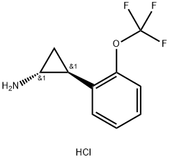 rac-(1R,2S)-2-[2-(trifluoromethoxy)phenyl]cyclopropan-1-amine hydrochloride, trans Structural