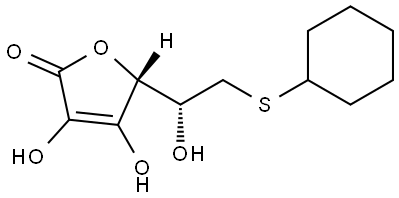 (5R)-5-[(1R)-2-(Cyclohexylsulfanyl)-1-hydroxyethyl]-3,4-dihydroxy-2,5-dihydrofuran-2-one Structural