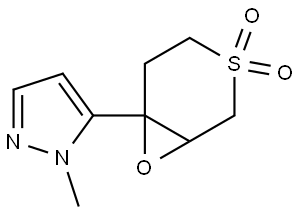6-(1-Methyl-1H-pyrazol-5-yl)-7-oxa-3lambda6-thiabicyclo[4.1.0]heptane-3,3-dione Structural