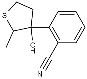 2-(3-Hydroxy-2-methylthiolan-3-yl)benzonitrile Structural