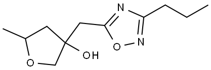 5-Methyl-3-[(3-propyl-1,2,4-oxadiazol-5-yl)methyl]oxolan-3-ol Structural