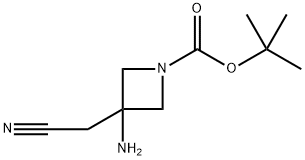 tert-Butyl 3-amino-3-(cyanomethyl)azetidine-1-carboxylate Structural