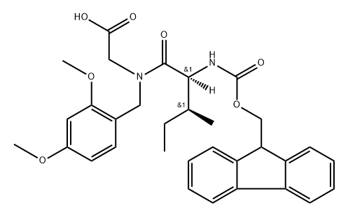 Fmoc-Ile-(Dmb)Gly-OH Structural