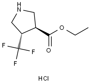 rac-ethyl (3R,4R)-4-(trifluoromethyl)pyrrolidine-3-carboxylate hydrochloride, trans Structural