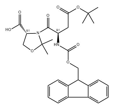 Fmoc-D-Asp(OtBu)-D-Ser(Psi(Me,Me)pro)-OH Structural