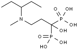 (1-hydroxy-3-(methyl(pentan-3-yl)amino)propane-1,1-diyl)bis(phosphonic acid) Structural