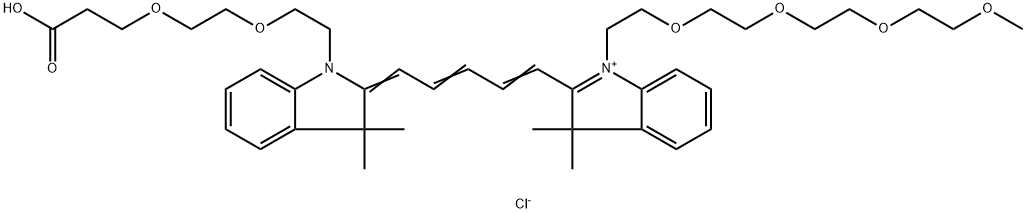 N-(m-PEG4)-N'-(PEG2-acid)-Cy5 Structural