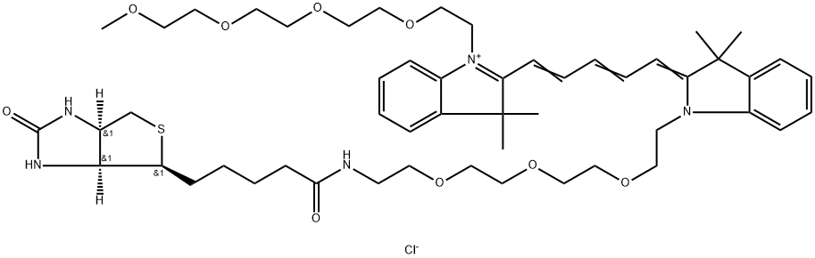 N-(m-PEG4)-N'-(biotin-PEG3)-Cy5 Structural
