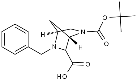 rel-2-(1,1-Dimethylethyl) (1R,4R)-5-(phenylmethyl)-2,5-diazabicyclo[2.2.1]heptane-2,6-dicarboxylate Structural