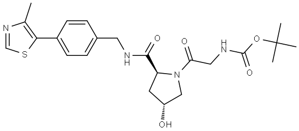 tert-Butyl?(2-((2S,4R)-4-hydroxy-2-((4-(4-methylthiazol-5-yl)benzyl)carbamoyl)pyrrolidin-1-yl)-2-oxoethyl)carbamate Structural