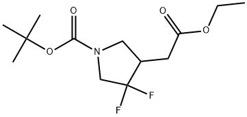 tert-butyl4-(2-ethoxy-2-oxoethyl)-3,3-difluoropyrrolidine-1-carboxylate Structural