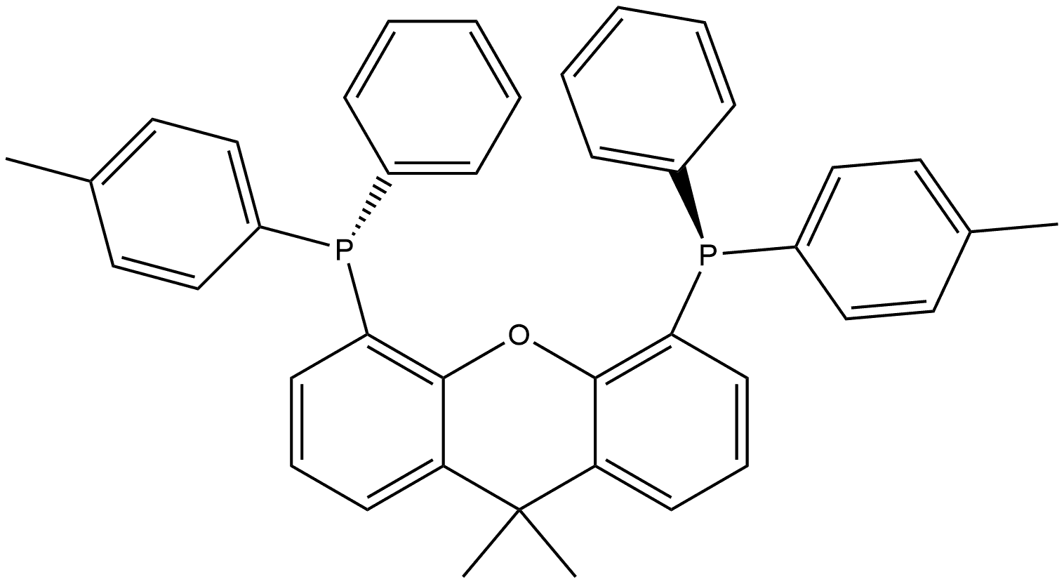 Phosphine, 1,1'-(9,9-dimethyl-9H-xanthene-4,5-diyl)bis[1-(4-methylphenyl)-1-phenyl-, (1S,1'S)- Structural