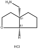 rac-[(3aR,6aR)-hexahydro-2H-cyclopenta[b]furan-3a-yl]methanamine hydrochloride, cis Structural