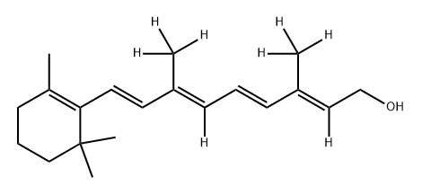 Vitamin A (retinol) (95% chemical purity)(10,14,19,19,19,20,20,20-d8, 90%) (50 ppm bht) Structural