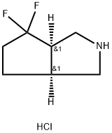 rac-(3aR,6aS)-4,4-difluoro-octahydrocyclopenta[c]pyrrole hydrochloride, cis Structural