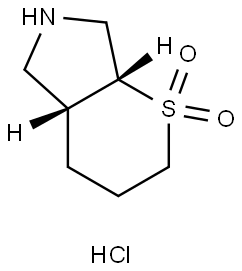 rac-(4aR,7aR)-octahydro-1lambda6-thiopyrano[2,3-c]pyrrole-1,1-dione hydrochloride, cis Structural