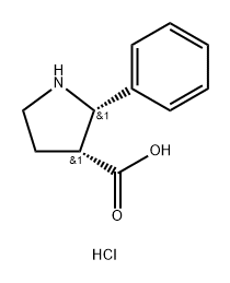 rac-(2R,3S)-2-phenylpyrrolidine-3-carboxylic acid hydrochloride, cis Structural
