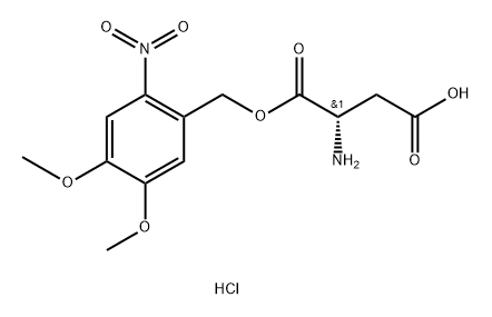 L-Aspartic acid, α-(4,5-diMethoxy-2-nitrobenzyl)ester, hydrochloride [α-(DMNB-Caged) L-aspartic acid] Structural