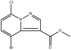 methyl 4-bromo-7-chloropyrazolo[1,5-a]pyridine-3-carboxylate Structural