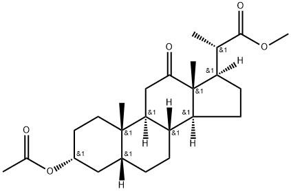 Pregnane-20-carboxylic acid, 3-(acetyloxy)-12-oxo-, methyl ester, (3α,5β,20S)- Structural
