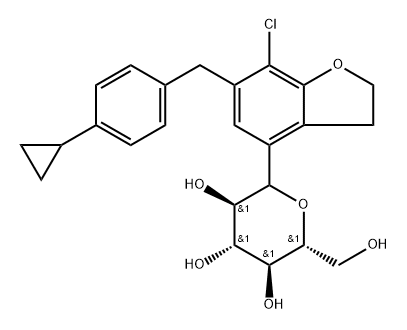 D-Glucitol, 1,5-anhydro-1-C-[7-chloro-6-[(4-cyclopropylphenyl)methyl]-2,3-dihydro-4-benzofuranyl]- Structural