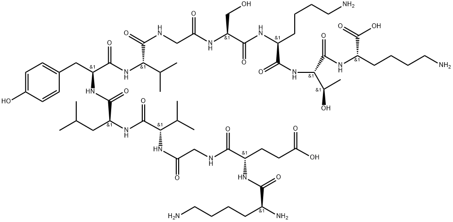 L-Lysine, L-lysyl-L-α-glutamylglycyl-L-valyl-L-leucyl-L-tyrosyl-L-valylglycyl-L-seryl-L-lysyl-L-threonyl-