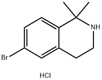 Isoquinoline, 6-bromo-1,2,3,4-tetrahydro-1,1-dimethyl-, hydrochloride (1:1) Structural