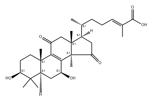 Lanosta-8,24-dien-26-oic acid, 3,7-dihydroxy-11,15-dioxo-, (3β,7β,24E)- Structural