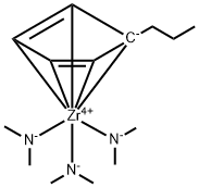Zirconium, tris(N-methylmethanaminato)[(1,2,3,4,5-η)-1-propyl-2,4-cyclopentadien-1-yl]- Structural