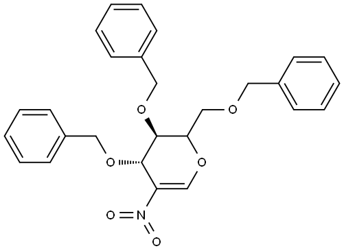 5-nitro-3,4-bis(phenylmethoxy)-2-(phenylmethoxymethyl)-3,4-dihydro-2H-pyran Structural