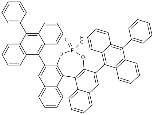 Dinaphtho[2,1-d:1′,2′-f][1,3,2]dioxaphosphepin, 4-hydroxy-2,6-bis(10-phenyl-9-anthracenyl)-, 4-oxide, (11bS)- Structural