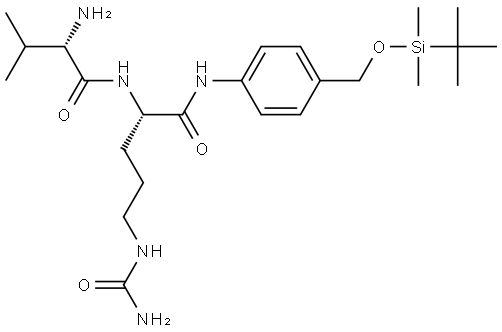 L-Ornithinamide, L-valyl-N5-(aminocarbonyl)-N-[4-[[[(1,1-dimethylethyl)dimethylsilyl]oxy]methyl]phenyl]- Structural