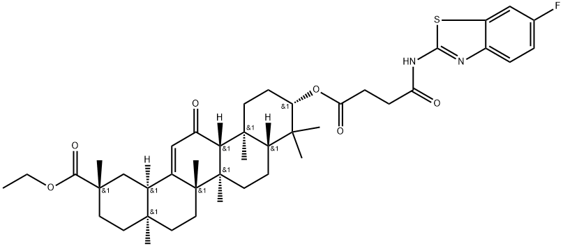 Olean-12-en-29-oic acid, 3-[4-[(6-fluoro-2-benzothiazolyl)amino]-1,4-dioxobutoxy]-11-oxo-, ethyl ester, (3β,20β)- Structural