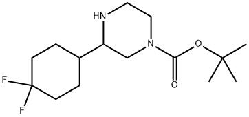 tert-butyl 3-(4, 4-difluorocyclohexyl)piperazine-l-carboxylate Structural