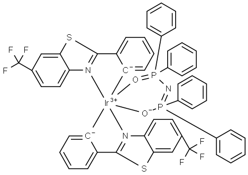 Bis(2-phenyl-6-(trifluoromethyl)benzo[d]thiazole)(tetraphenylimidodiphosphinate)iridium(III) Structural