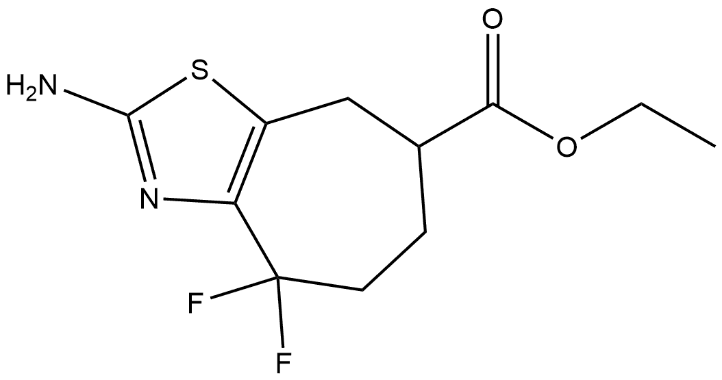 ethyl 2-amino-4,4-difluoro-4H,5H,6H,7H,8H-cyclohepta[d][1,3]thiazole-7-carboxylate Structural