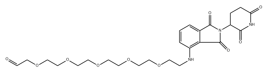 Pomalidomide-NH-PEG5-CH2CHO Structural