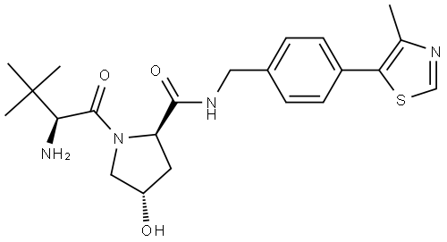 D-Prolinamide, 3-methyl-L-valyl-4-hydroxy-N-[[4-(4-methyl-5-thiazolyl)phenyl]methyl]-, (4S)- Structural