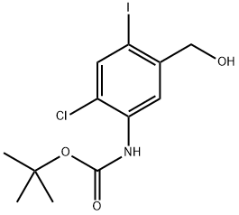 tert-Butyl (2-chloro-5-(hydroxymethyl)-4-iodophenyl)carbamate Structural
