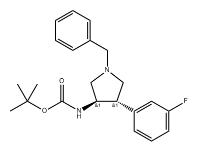 rel-1,1-Dimethylethyl N-[(3R,4S)-4-(3-fluorophenyl)-1-(phenylmethyl)-3-pyrrolidinyl]carbamate Structural