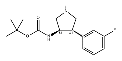 rel-1,1-Dimethylethyl N-[(3R,4S)-4-(3-fluorophenyl)-3-pyrrolidinyl]carbamate Structural
