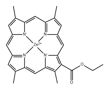 Zn(2+)-2-ethoxycarbonyl-1,4,5,8-tetramethylporphine Structural