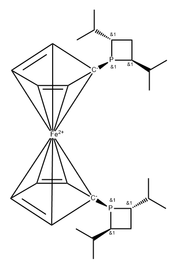 Ferrocene, 1,1'-bis[(2S,4S)-2,4-bis(1-methylethyl)-1-phosphetanyl]- Structural