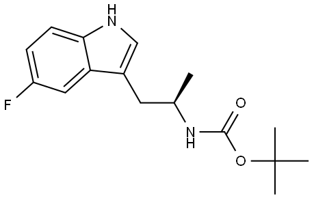 Carbamic acid, N-[(1R)-2-(5-fluoro-1H-indol-3-yl)-1-methylethyl]-, 1,1-dimethylethyl ester Structural