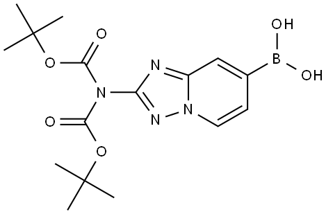 (2-(Bis(tert-butoxycarbonyl)amino)-[1,2,4]triazolo[1,5-a]pyridin-7-yl)boronic acid Structural