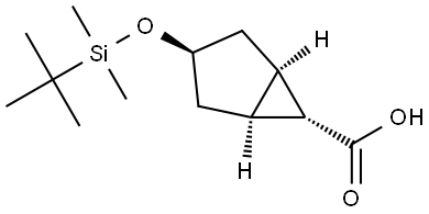 Bicyclo[3.1.0]hexane-6-carboxylic acid, 3-[[(1,1-dimethylethyl)dimethylsilyl]oxy]-, (1α,3β,5α,6α)- Structural