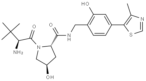L-Prolinamide, 3-methyl-L-valyl-4-hydroxy-N-[[2-hydroxy-4-(4-methyl-5-thiazolyl)phenyl]methyl]-, (4R)- Structural