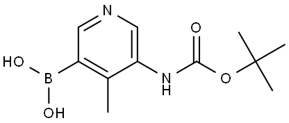 (5-((tert-Butoxycarbonyl)amino)-4-methylpyridin-3-yl)boronic acid Structural